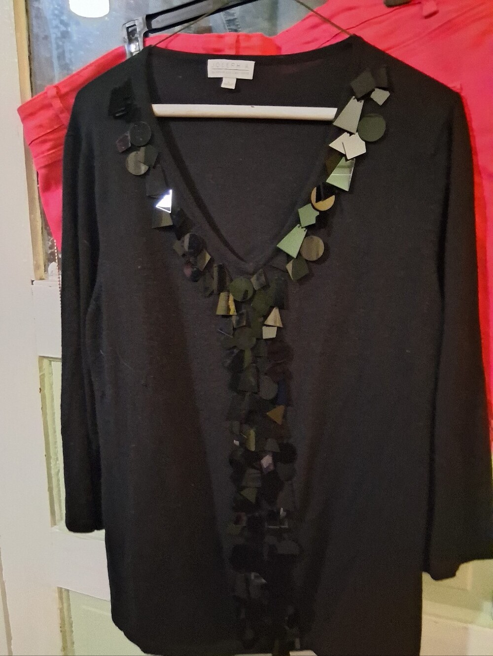 Joseph Black V-Neck Embellished Tunic